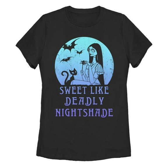 Women's The Nightmare Before Christmas Halloween Sally Sweet Like Deadly Nightshade Graphic T-Shirt