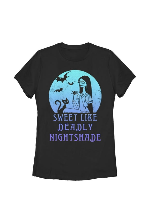 Women's The Nightmare Before Christmas Halloween Sally Sweet Like Deadly Nightshade Graphic T-Shirt