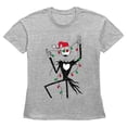 thumbnail image 1 of Women's The Nightmare Before Christmas Jack Christmas Lights Graphic Tee Heather Gray Large, 1 of 3