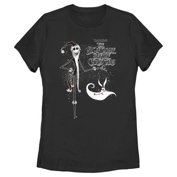 Women's The Nightmare Before Christmas Jack Skellington Sandy Claws Logo Graphic Tee Black X Large