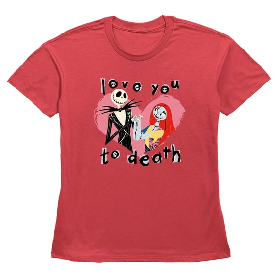 Women's The Nightmare Before Christmas Jack and Sally Love You to Death Graphic T-Shirt
