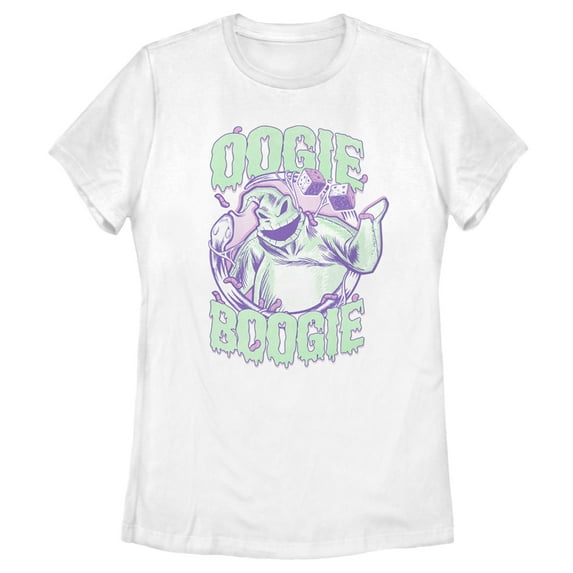 Women's The Nightmare Before Christmas Slimy Oogie Boogie Graphic Tee White X Large