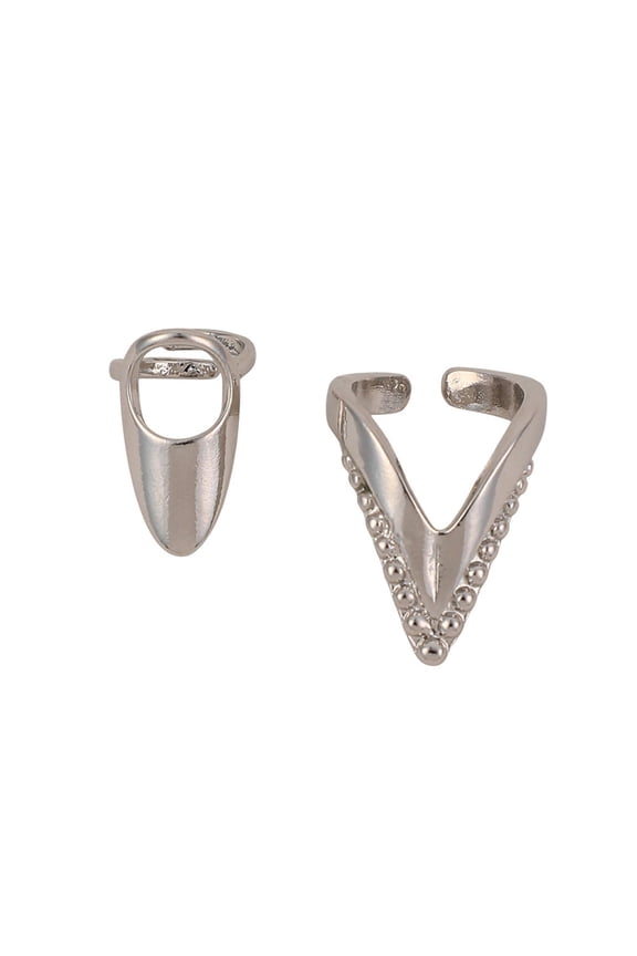 Women's The Piercer Nail Rings - Metallic Silver (Set Of 2)