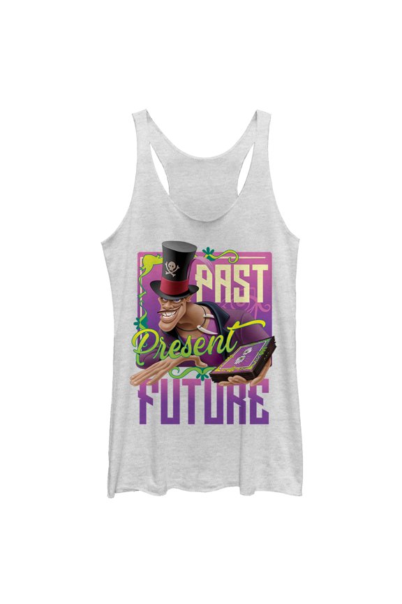 Women's The Princess and the Frog Dr. Facilier  Racerback Tank Top White Heather 2X Large