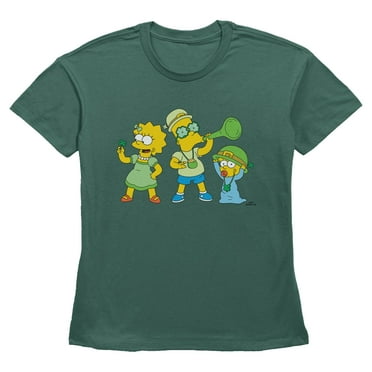 Women's The Simpsons Lisa, Bart and Maggie Clover Party  Graphic T-Shirt