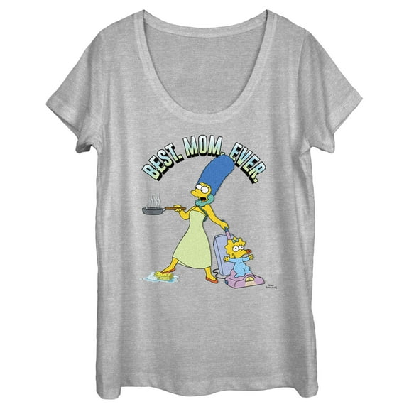 Women's The Simpsons Marge Best. Mom. Ever.  Graphic Tee Athletic Heather Large
