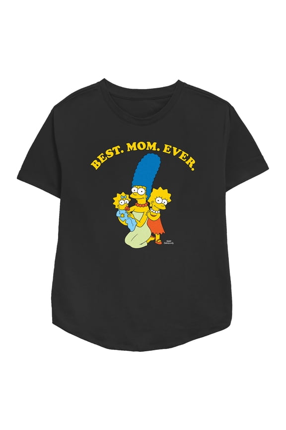 Women's The Simpsons Marge Best Mom Ever Graphic Tee Black X Large