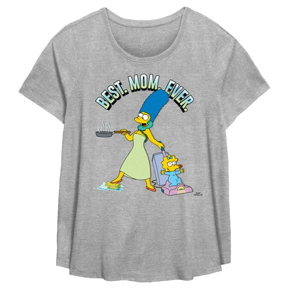 Women's The Simpsons Marge Best. Mom. Ever.  Graphic Tee Heather Gray 0X