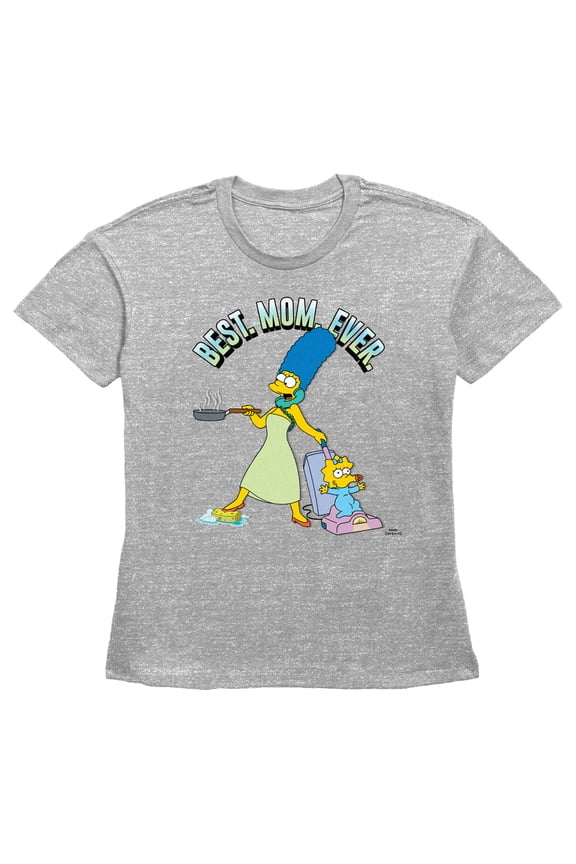 Women's The Simpsons Marge Best. Mom. Ever.  Graphic Tee Heather Gray Large