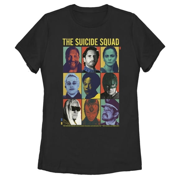 Women's The Suicide Squad Character Boxes Graphic Tee Black Medium