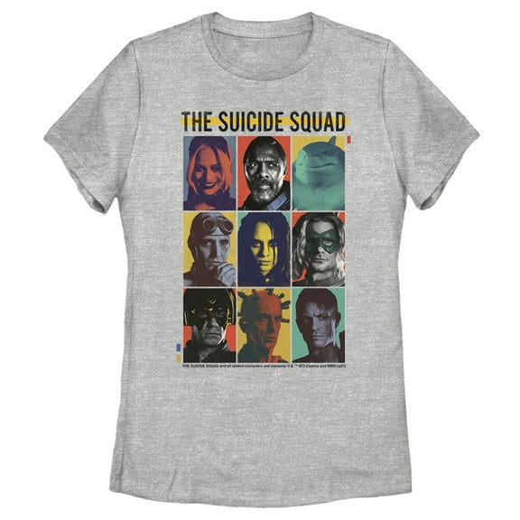 Women's The Suicide Squad Character Portraits Graphic Tee Athletic Heather Medium