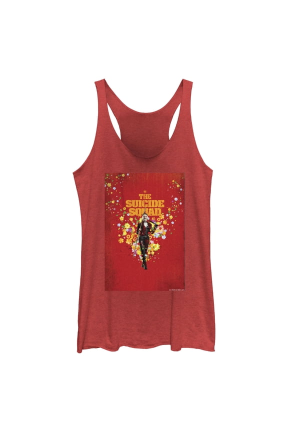 Women's The Suicide Squad Harley Quinn Poster  Racerback Tank Top Red Heather X Large