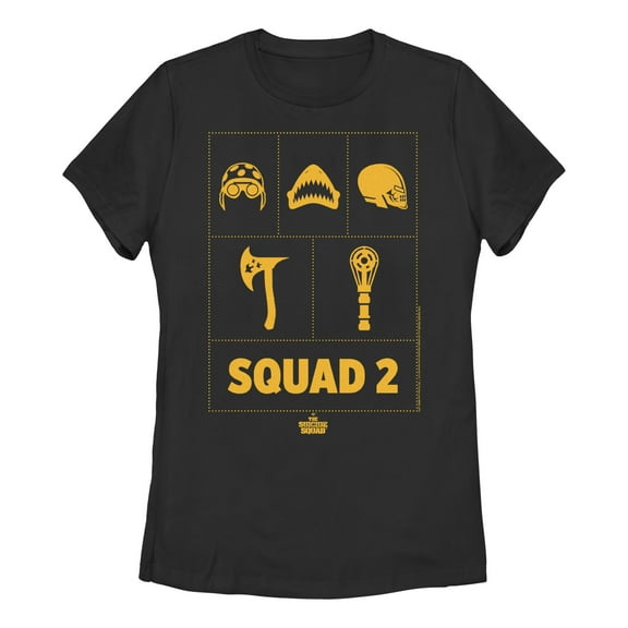 Women's The Suicide Squad Squad 2 Symbols Graphic Tee Black Medium
