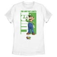 thumbnail image 1 of Women's The Super Mario Bros. Movie Luigi You Just Got Luigi'd  Graphic Tee White Medium, 1 of 4