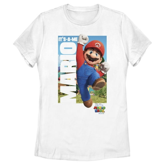 Women's The Super Mario Bros. Movie Mario It's-A-Me Poster  Graphic Tee White 2X Large