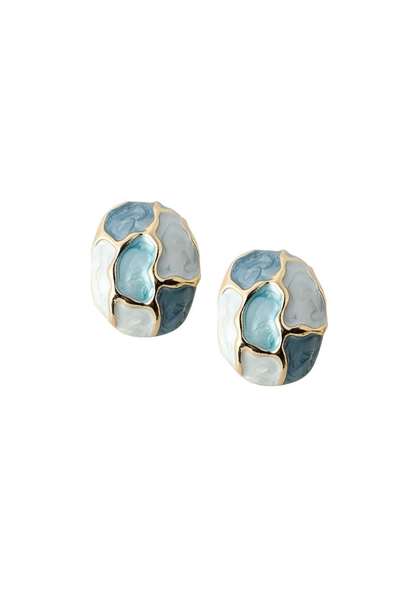 Women's The Veined Stud Earrings - Powder Blue