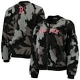 thumbnail image 1 of Women's The Wild Collective Black Boston Red Sox Camo Sherpa Full-Zip Bomber Jacket, 1 of 5