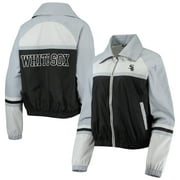 Women's The Wild Collective Black Chicago White Sox Colorblock Track Raglan Full-Zip Jacket