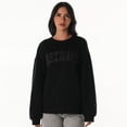 thumbnail image 1 of Women's The Wild Collective  Black Detroit Lions Rock Crystal Oversized Crewneck Sweatshirt, 1 of 4