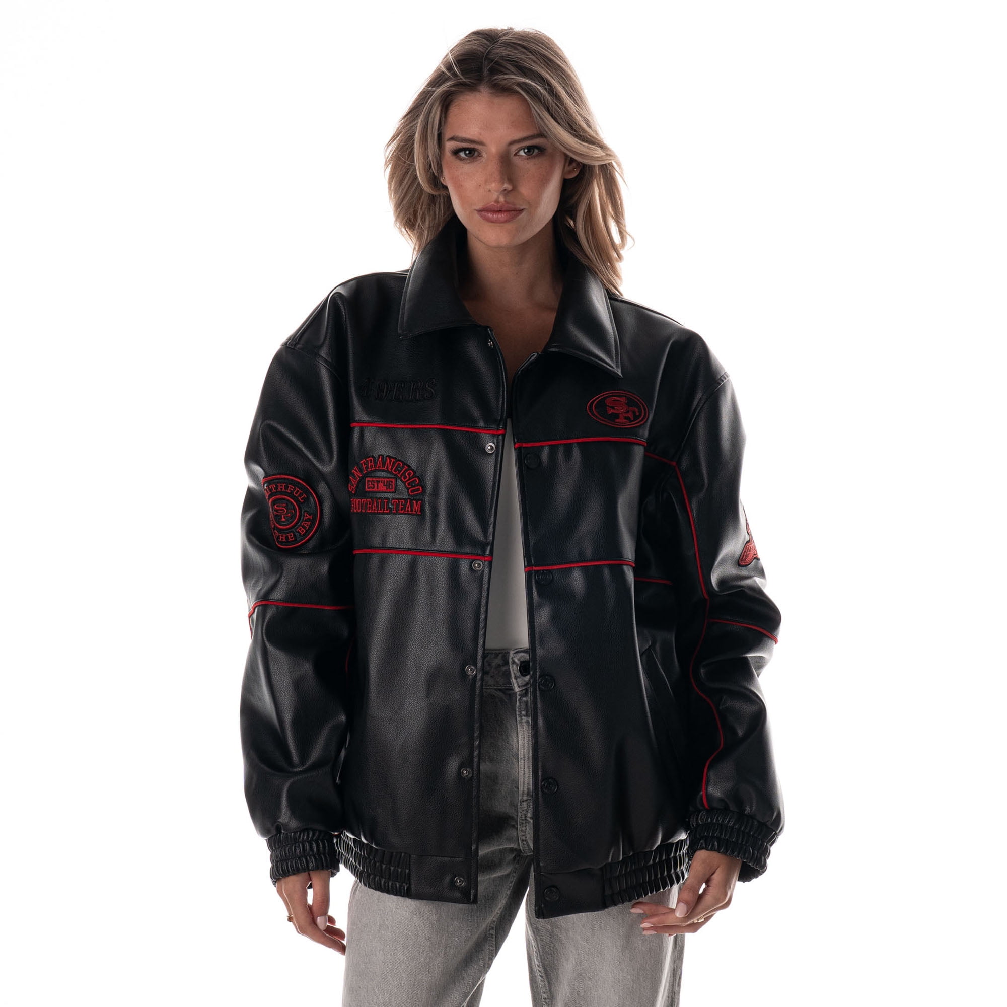 Women's The Wild Collective Black San Francisco 49ers Faux Leather
