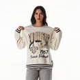 thumbnail image 1 of Women's The Wild Collective Cream New Orleans Saints Oversized Vintage French Terry Sweatshirt, 1 of 3