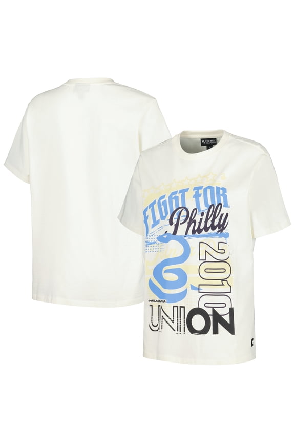 Women's The Wild Collective Cream Philadelphia Union Oversized Washed T-Shirt