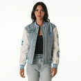 thumbnail image 1 of Women's The Wild Collective Denim Detroit Lions Denim Varsity Full-Snap Jacket, 1 of 4