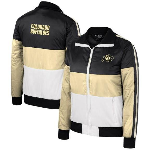 Women's The Wild Collective  Gold Colorado Buffaloes Color-Block Puffer Full-Zip Jacket