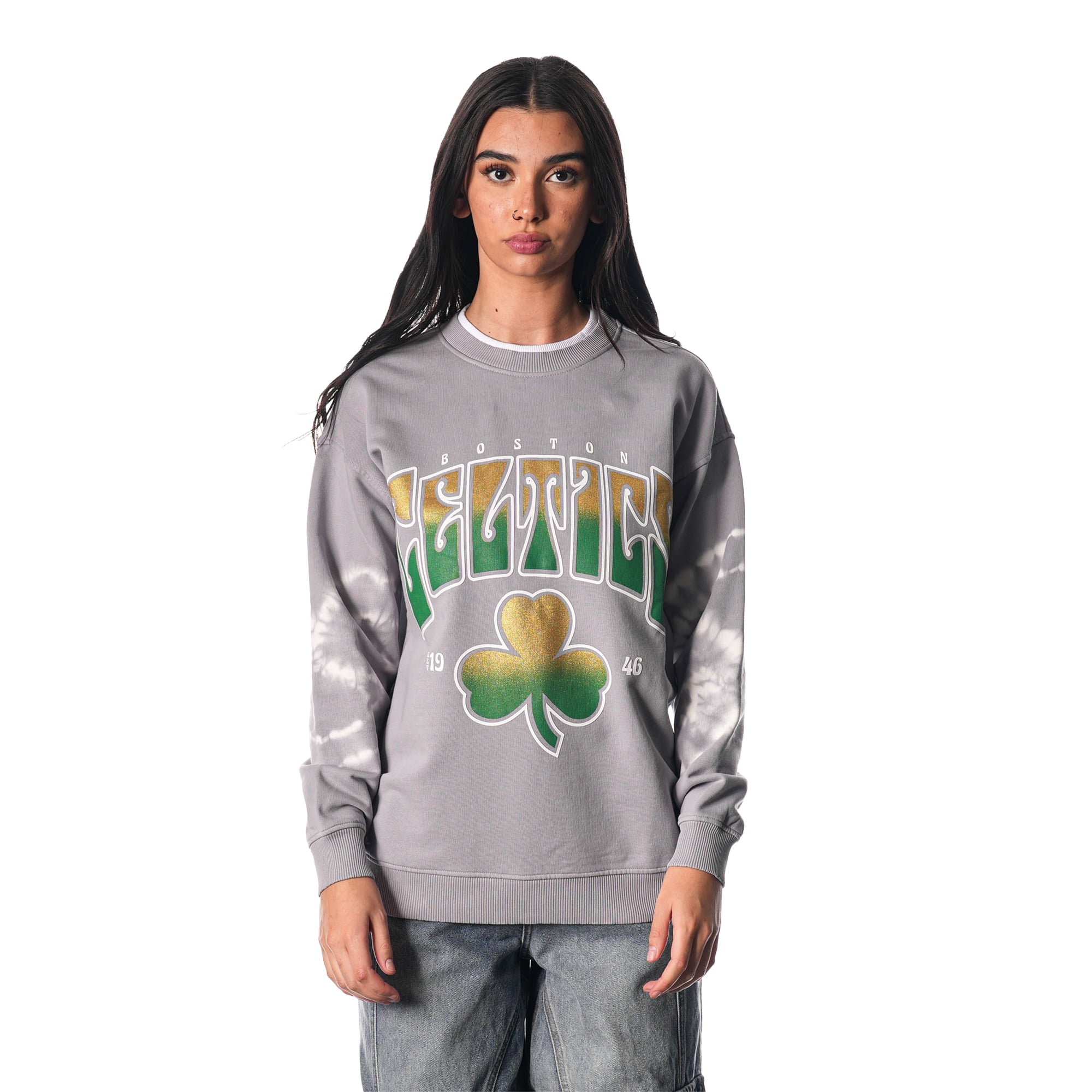 Women's The Wild Collective Heather Gray Boston Celtics Bleached