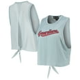 thumbnail image 1 of Women's The Wild Collective Light Blue Cleveland Guardians Open Back Twist-Tie Tank Top, 1 of 4