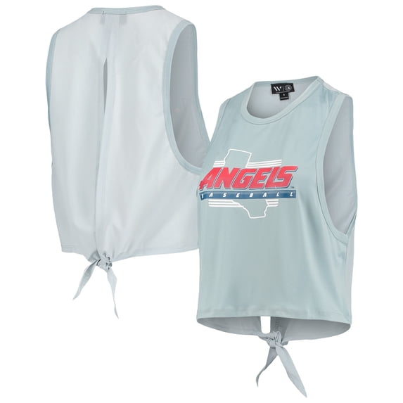 Women's The Wild Collective Light Blue Los Angeles Angels Open Back Twist-Tie Tank Top