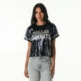 thumbnail image 1 of Women's The Wild Collective Navy Dallas Cowboys Practice Sequin Cropped T-Shirt, 1 of 4