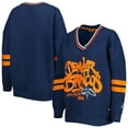 thumbnail image 1 of Women's The Wild Collective Navy Denver Broncos Vintage V-Neck Pullover Sweatshirt, 1 of 3