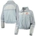 thumbnail image 1 of Women's The Wild Collective Navy Detroit Tigers Colorblock Track Raglan Full-Zip Jacket, 1 of 4