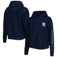 thumbnail image 1 of Women's The Wild Collective Navy New York Yankees Marble Pullover Hoodie, 1 of 4