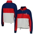 thumbnail image 1 of Women's The Wild Collective Red/Navy Atlanta Braves Women's Colorblock 1/4 Zip Jacket, 1 of 3