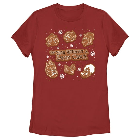 Women's The Year Without a Santa Claus Gingerbread Squad  Graphic Tee Red Medium