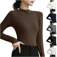 thumbnail image 1 of Women's Thermal Base Layer Top Long Sleeve Round Neck Pullover Sweater Shirt Loose Fit Warm Soft Casual Winter Fashion Gift for Women | CSEONE,Gray XL, 1 of 8