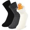 thumbnail image 1 of Women's Thermal Boot Socks with Plush Lining - Ultra Warm Winter Socks for Extreme Cold, 3 Pairs US(5-9), 1 of 7