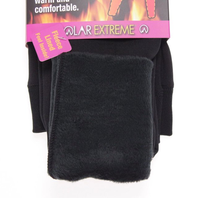 Women's Thermal Fleece Lined Insulated Thick Comfy Black Leggings Polar