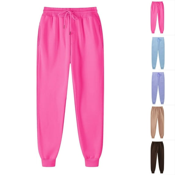 Women's Thermal Fleece Lined Joggers for Fall and Winter Warm Comfortable Athletic Pants with Pockets for Casual