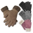thumbnail image 1 of Women's Thermal Insulated Super Warm Winter Gloves with Faux Fur Trim (Black), 1 of 2