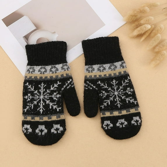 Women's Thermal Knit Gloves Full Finger Warm Fleece Lined Cold Weather Touchscreen Gloves for Outdoor Activities
