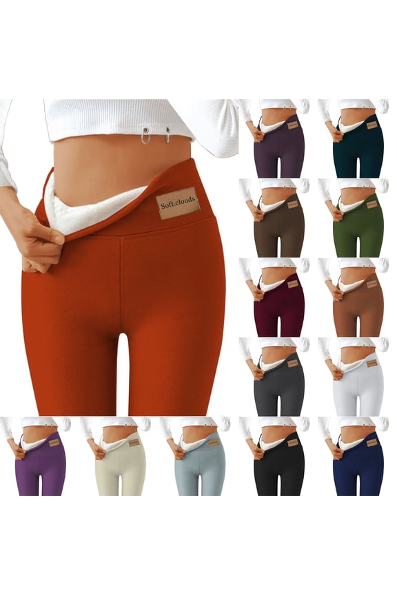 Women's Thermal Lined High Waist Leggings for Cold Weather Soft Warm Winter Running Tights and Sports Pants