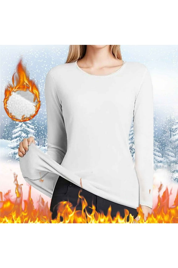 Women's Thermal Long Sleeve Pullover T-Shirt for Comfort and Warmth Ideal for Layering Under Clothing in Cold Weather
