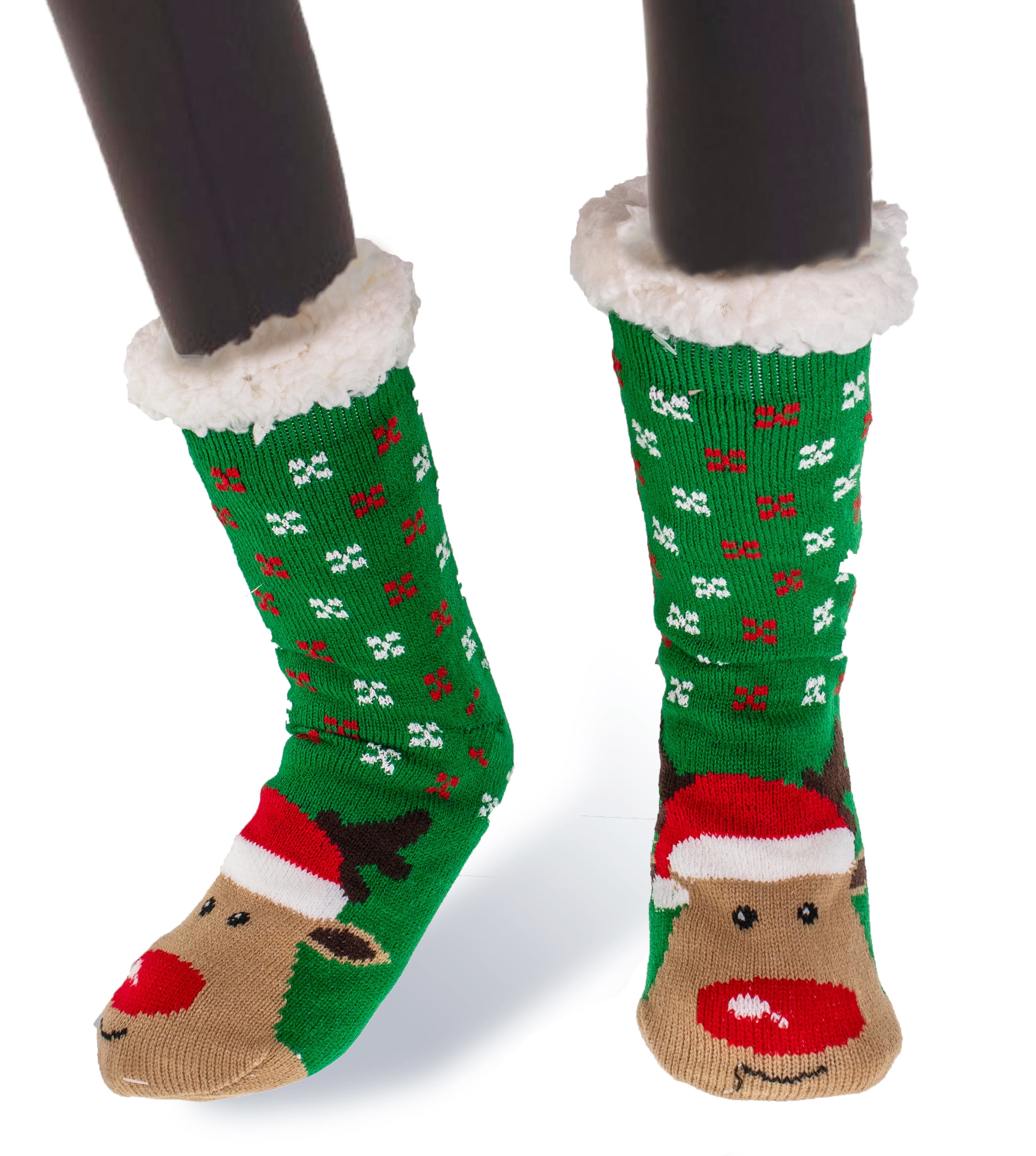 Women's Thermal Sherpa Slipper Socks (2 Pairs) - Plush Fleece, Warm ...