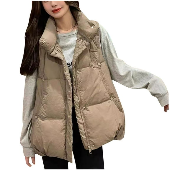 Women's Thermal Sleeveless Vest Jacket for Winter Warmth Wadded Casual
