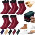 thumbnail image 1 of Women's Thermal Socks 5 Pairs - Thick Fleece Lined Winter Socks, Self-Heating Cold Weather Socks for Autumn, Winter, Snow, Outdoor Activities, 1 of 9