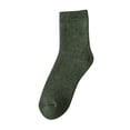 thumbnail image 1 of Women's Thermal Socks for Winter, Plush Fleece Lined Mid-Calf Socks with Non-Slip Grips, Thickened Warm Towel Socks for Indoor Outdoor Use, Cozy Season Gifts for Women and Girls Green, 1 of 5