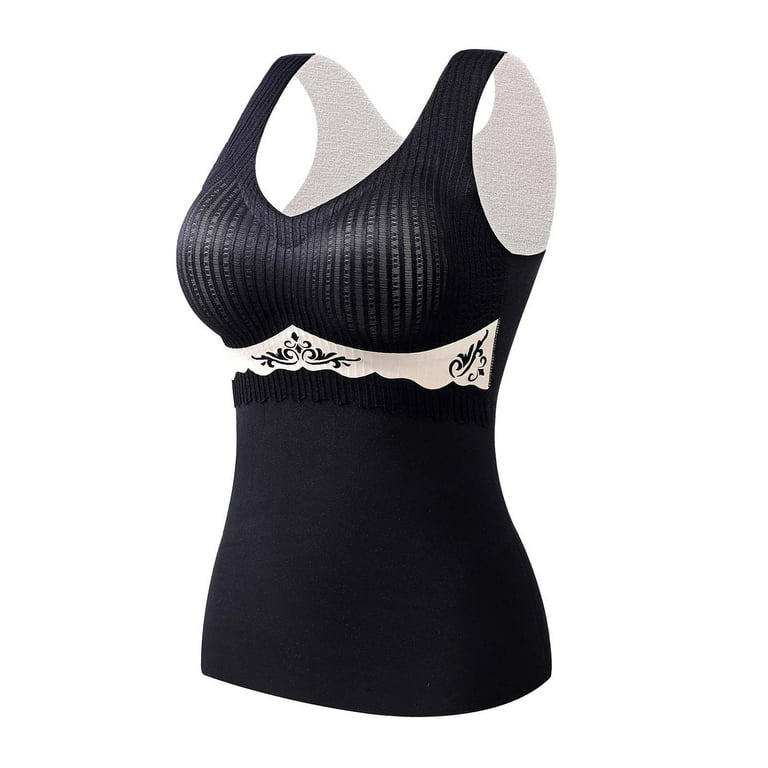 Best Deal for Lace Thermal Underwear Built-in Bra Thermal Tank Top